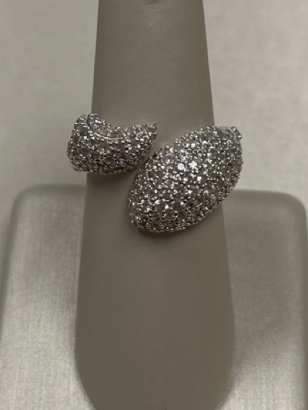 Monica Rich Kosann Sterling Silver White Sapphire Pavé Perseverance Fish Ring
